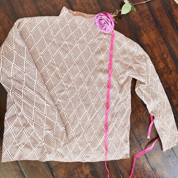 XL Halston Brown Herringbone Sweater - Picture 1 of 4